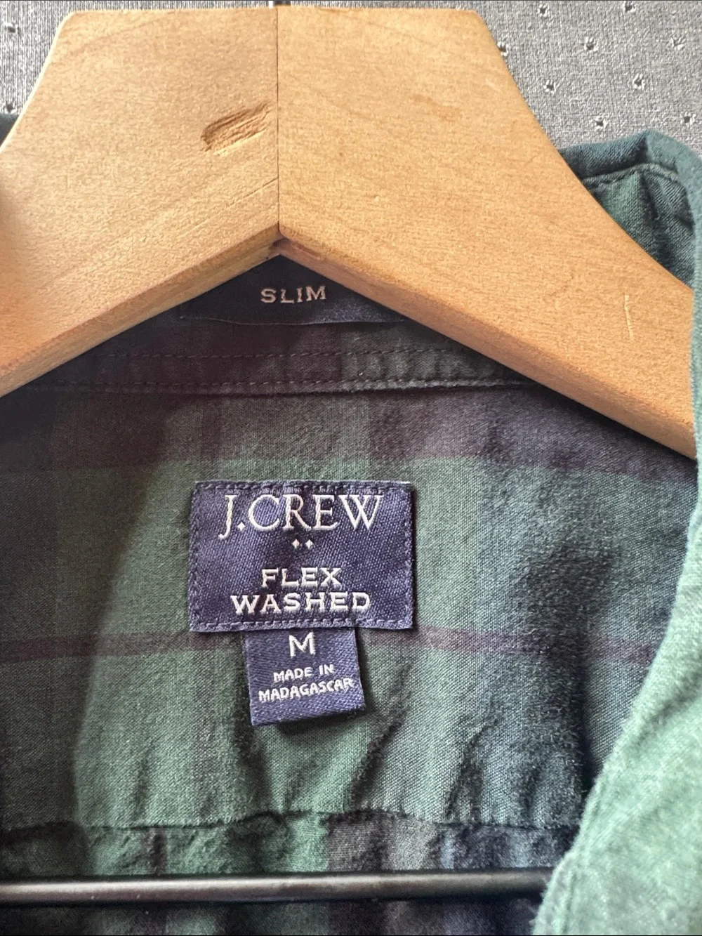 J. Crew Green and Navy Plaid Button-Down Shirt